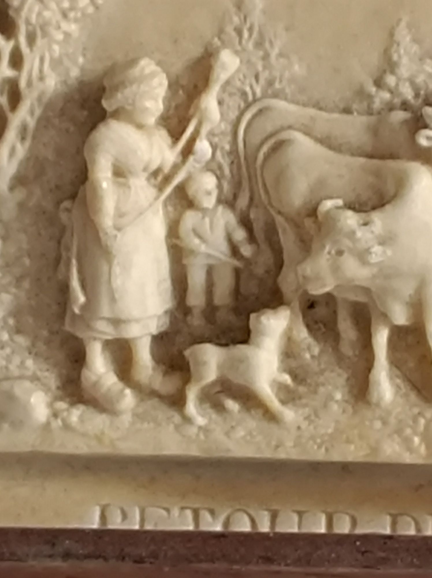 Relief F.C.Becker XIX w rzeźba miniaturowa artystyczna.Antyk.