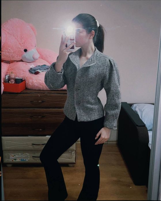 теплий піджак блейзер з поясом