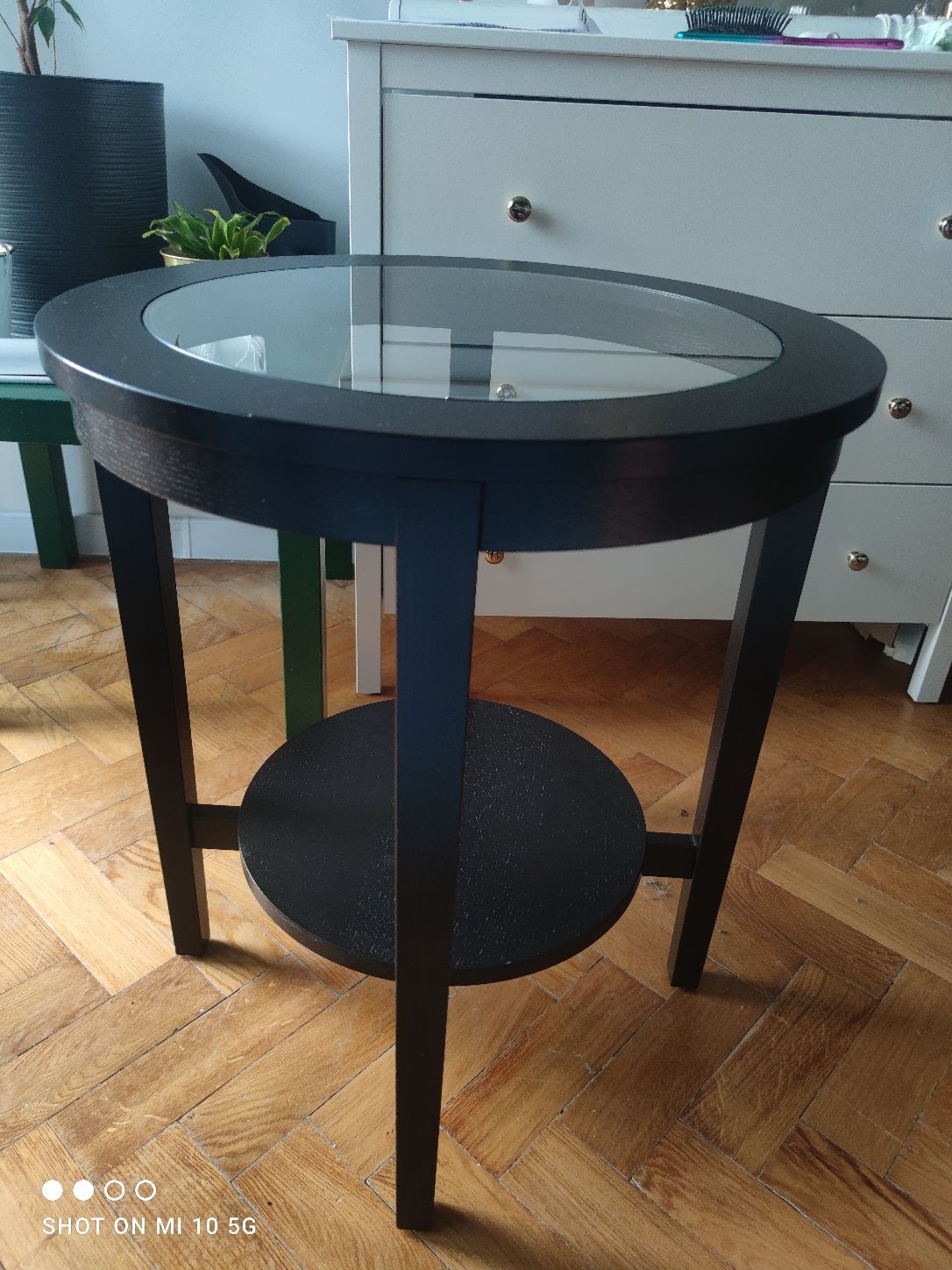 Stół wysoki Stolik kawowy Ikea czarny drewno