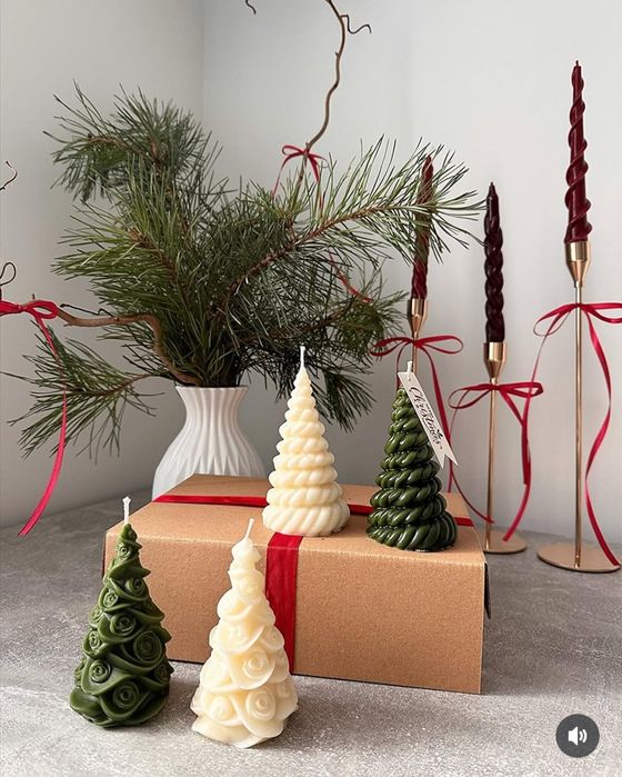 Свічки ручної роботи новорічна колекція