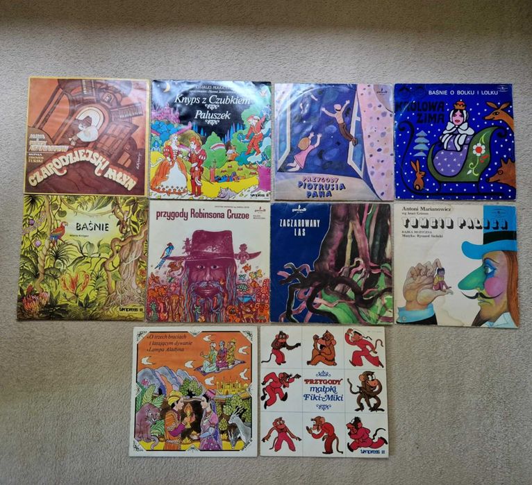 Zestaw 10 winylowych bajek muzycznych PRL, lata 70./80. winyle