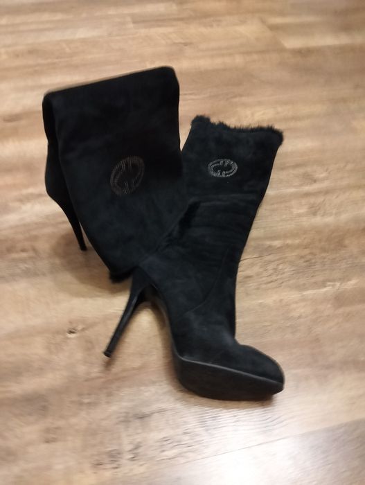 Сапоги натуральне хутро та замша демі