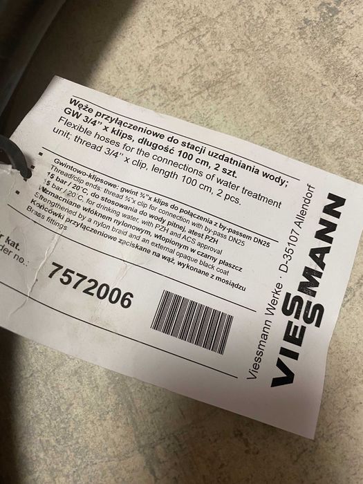 Węże przyłączeniowe do stacji uzdatniania wody Viessmann