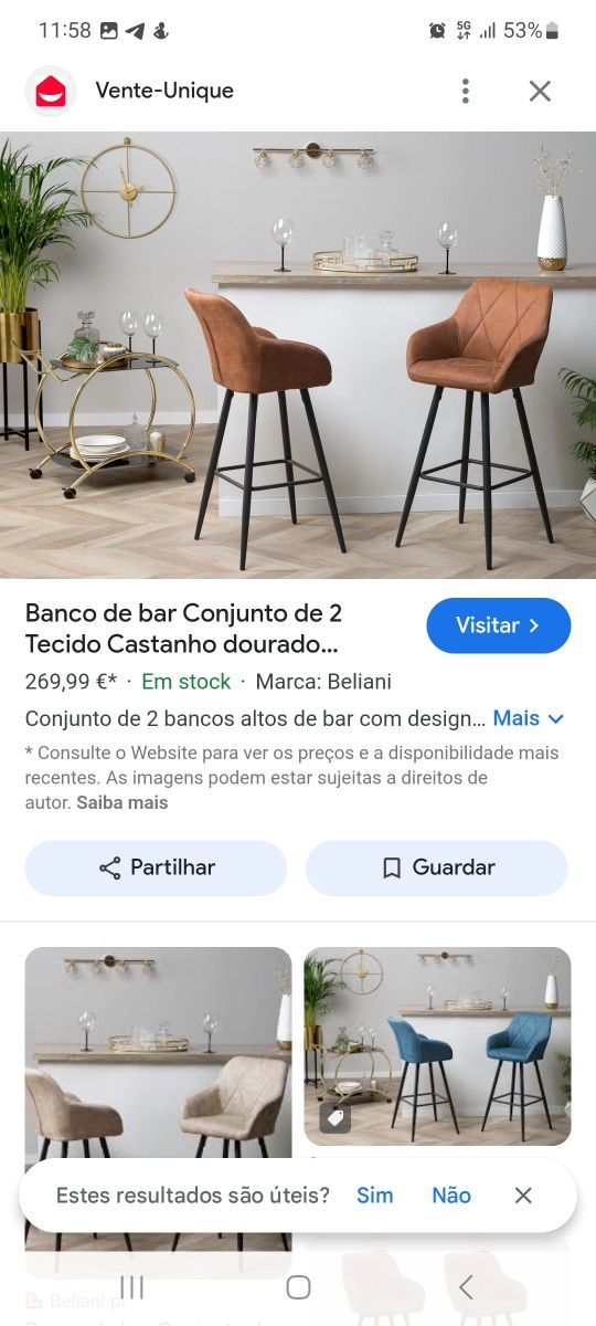 Cadeiras de Pé alto
