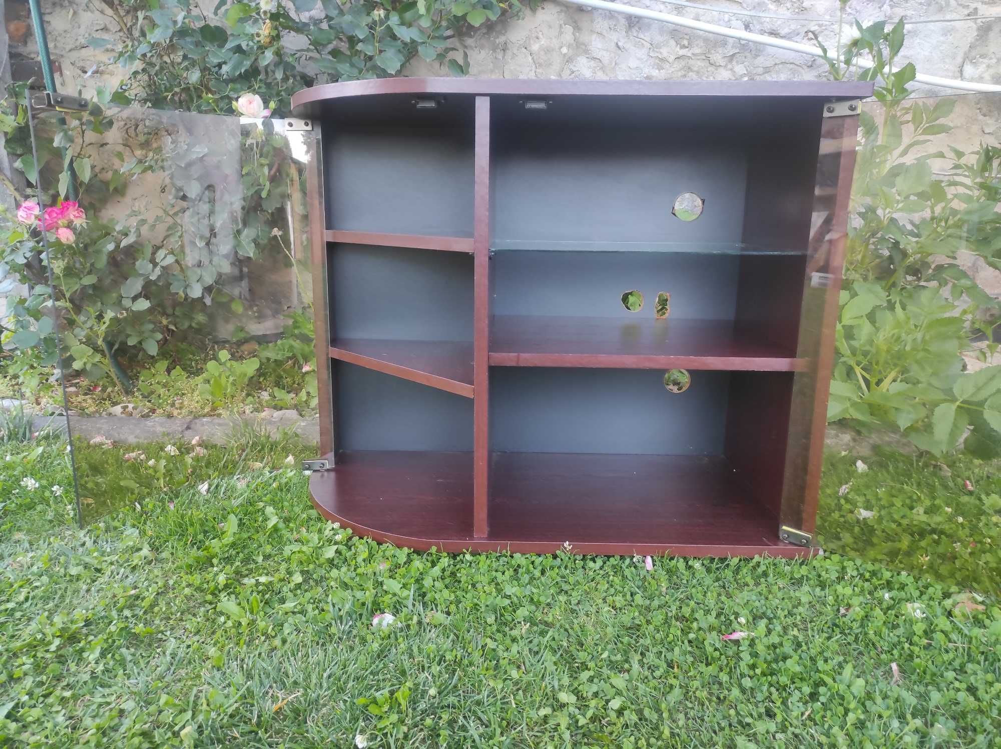Szafka przeszklona, zaokrąglona RTV półokrągła 80 x 67 cm