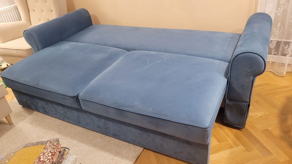 Niebieska Sofa Kanapa Zoya Lux 3Dl stan bdb