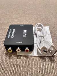 Конвертер HDMI в AV RCA (тюльпан), USB кабель живлення