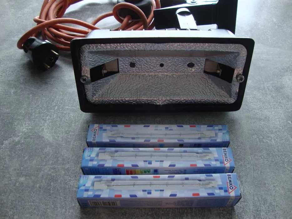 Lampa reflektor wyłącznik nożny montaż łapa 3 x żarnik 100 W