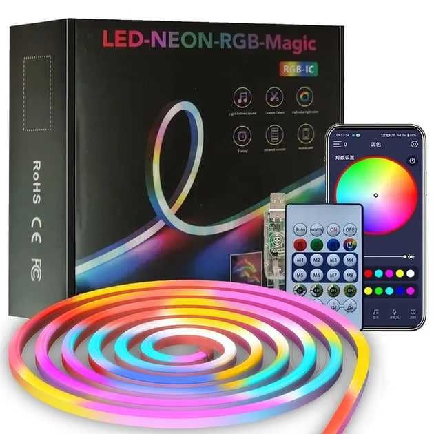 Гибкая LED RGB-лента 5 м с пультом и USB-питанием и Bluetooth
