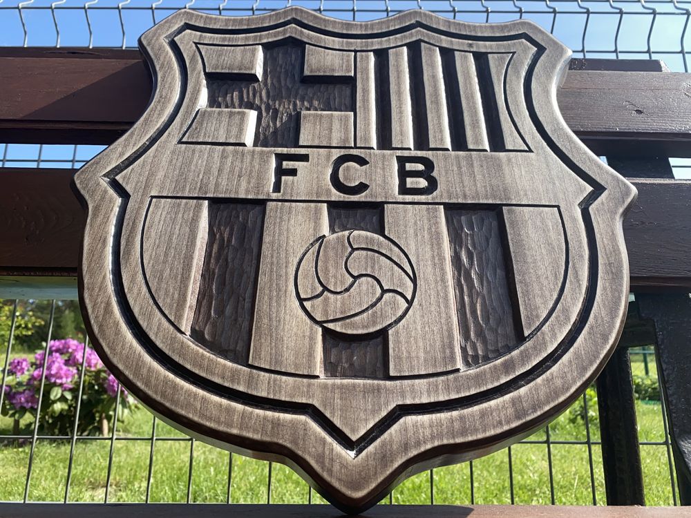 Herb drewniany FC Barcelona