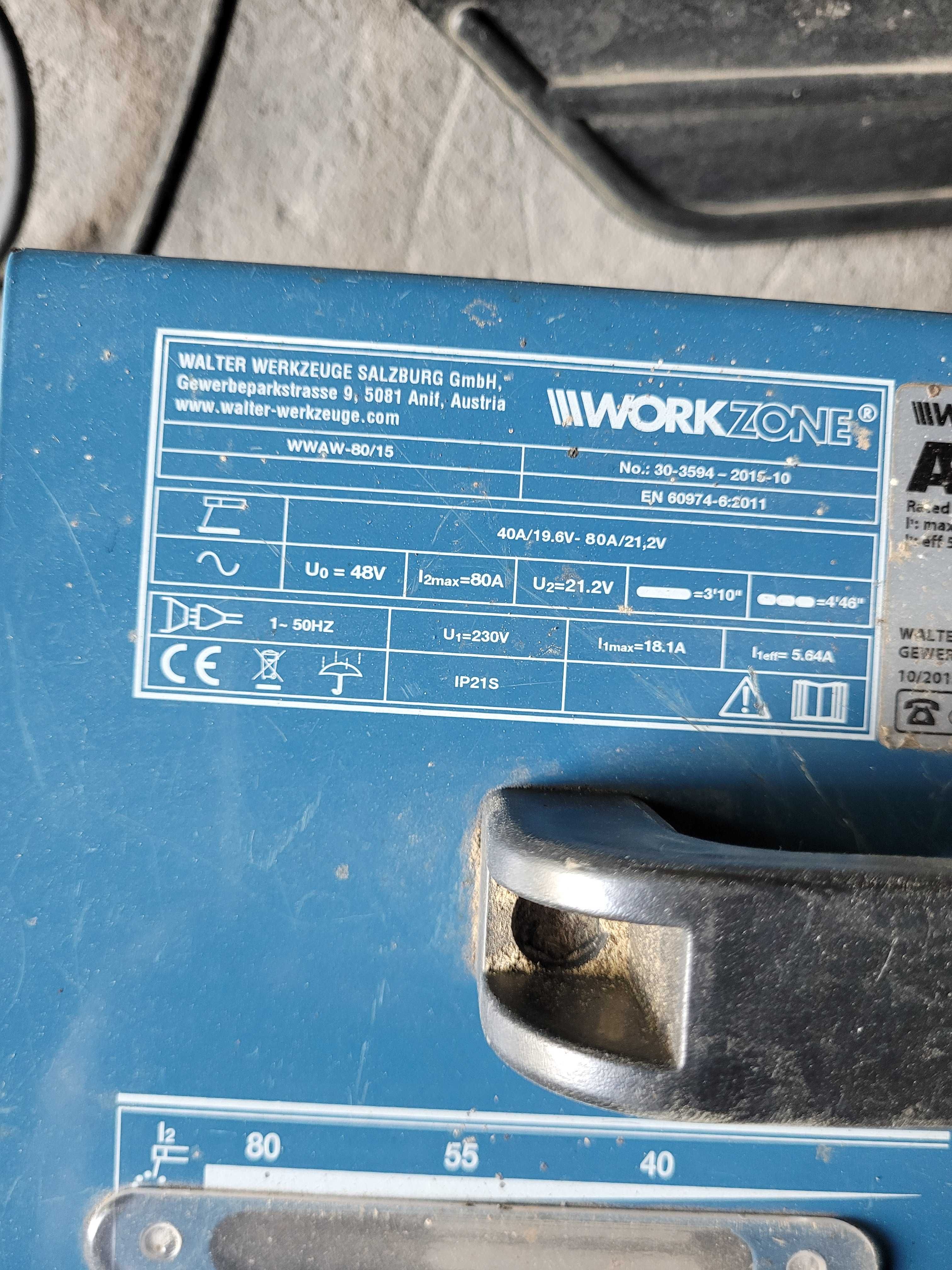 Spawarka elektrodowa, workzone Aldi 80A, MMA, elektroda