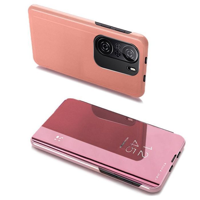 Etui Clear View Case Xiaomi Redmi K40 Pro+ Różowe z Klapką