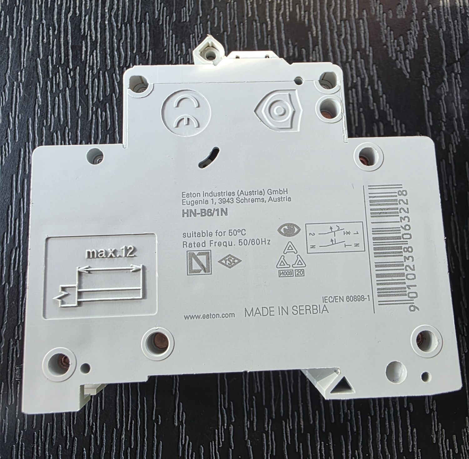 EATON HN-B6/1N wyłącznik nadprądowy B6A 1P+N 6kA bezpiecznik faza zero