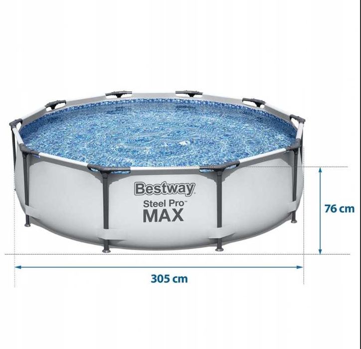4w1 Basen ogrodowy stelażowy okrągły 305x305x76 Bestway 56406