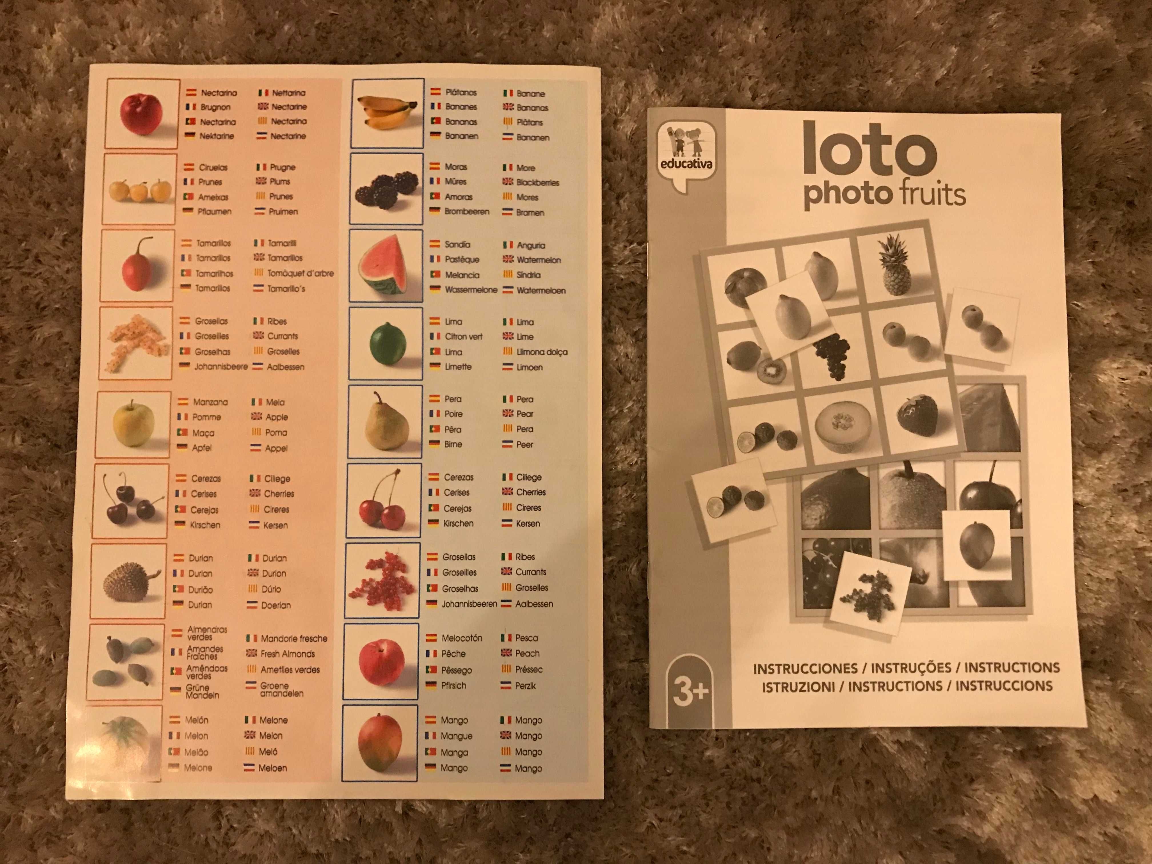 Jogo Loto - Fotos de frutas