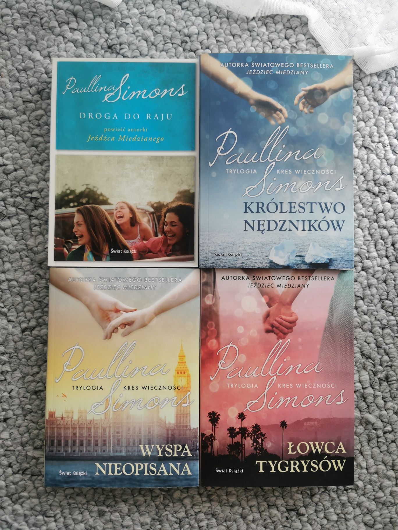 4 książki, Trylogia Kres Wieczności, P. Simons oraz Droga do raju