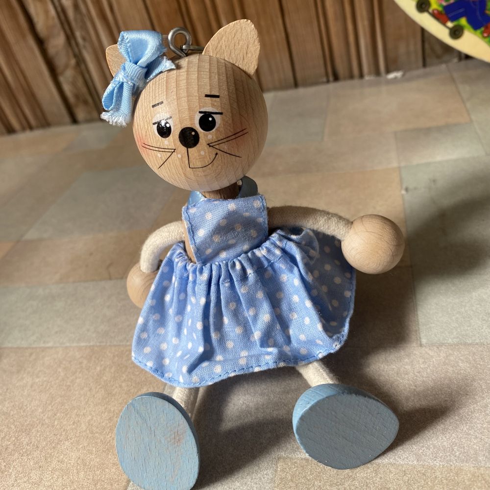Подвесная деревянная игрушка Кошка / сувенир