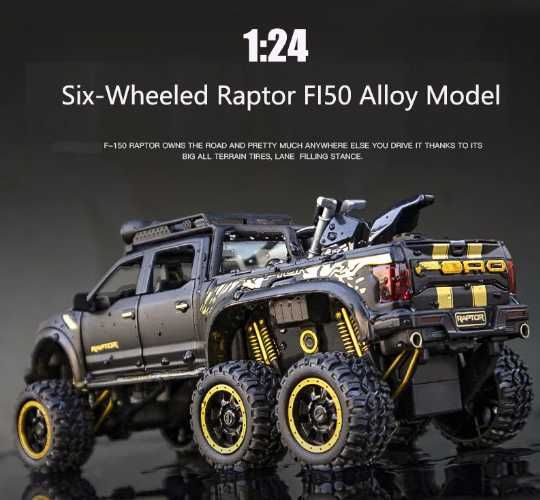 Іграшкова металева машинка, колекційна, Ford Raptor , 1:28 чорний