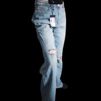 Spodnie szerokie damskie baggy jeansy wysoki stan S