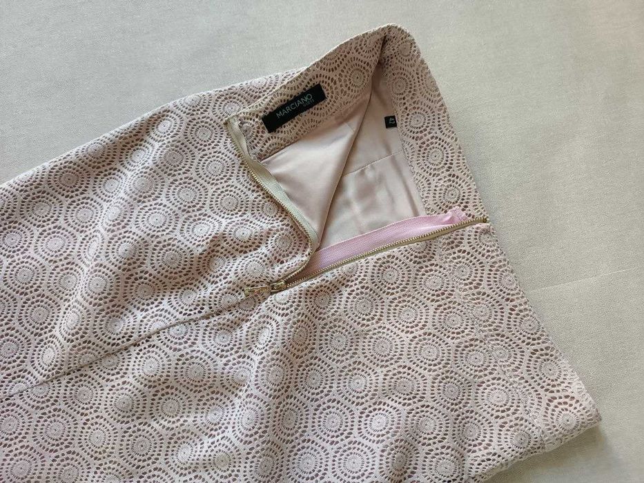 Спідниця Guess by Marciano ажурна/ S, мережево нюдово-пудрова