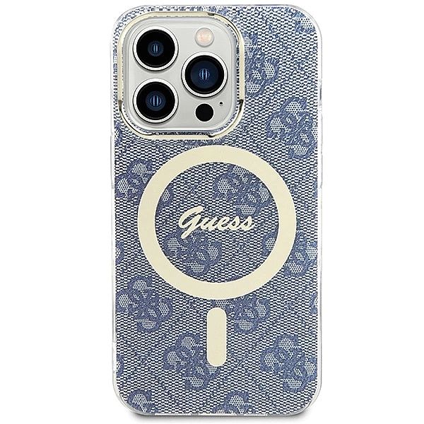 Etui Guess IML 4G MagSafe na iPhone 15 Pro Max - niebieskie