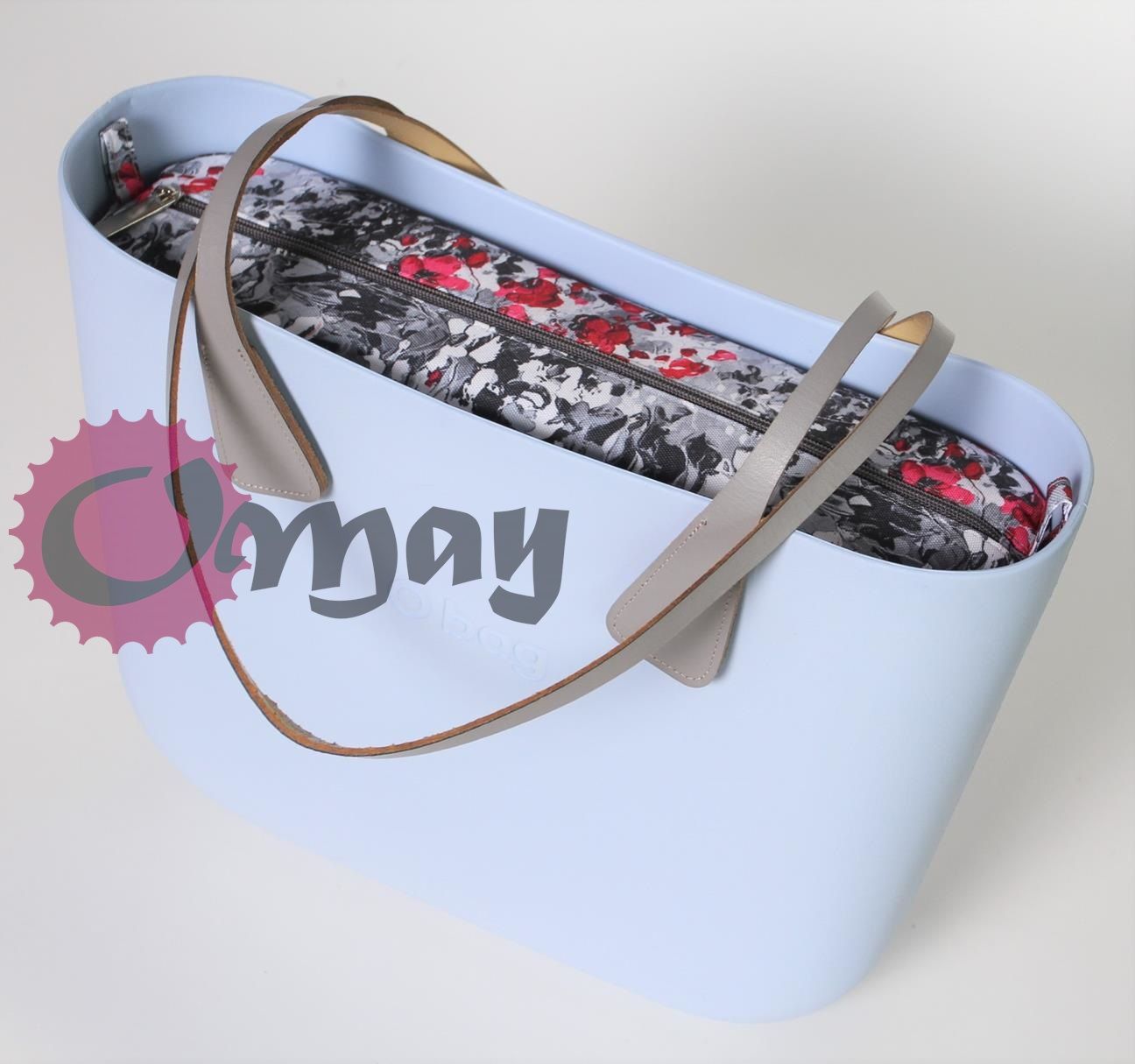 Szary organizer do OBAG STANDARD kwiaty akwarelowe róż wkład OMAY