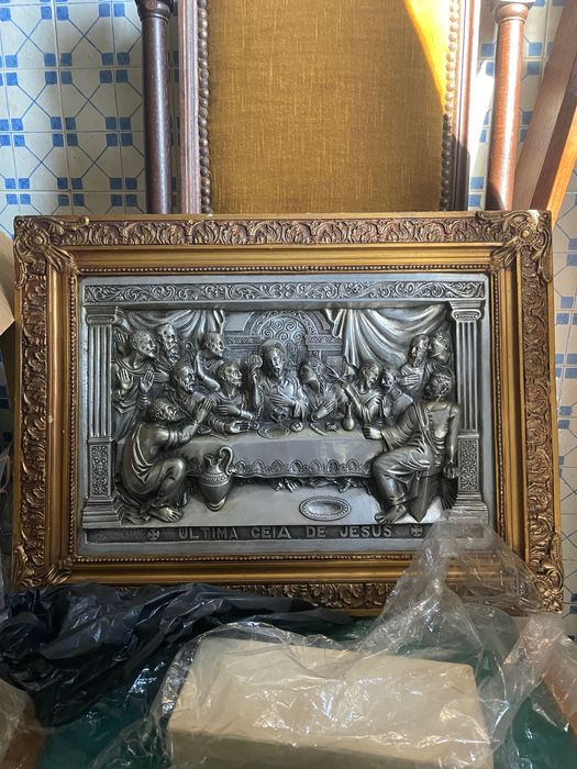 Quadro última ceia estanho