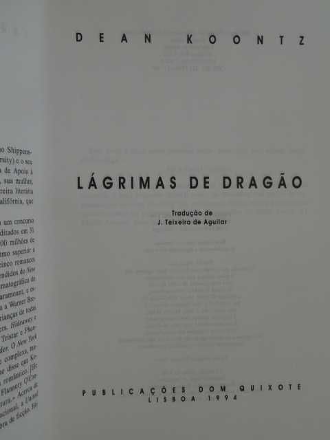 Lágrimas de Ladrão de Dean Koontz - 1ª Edição