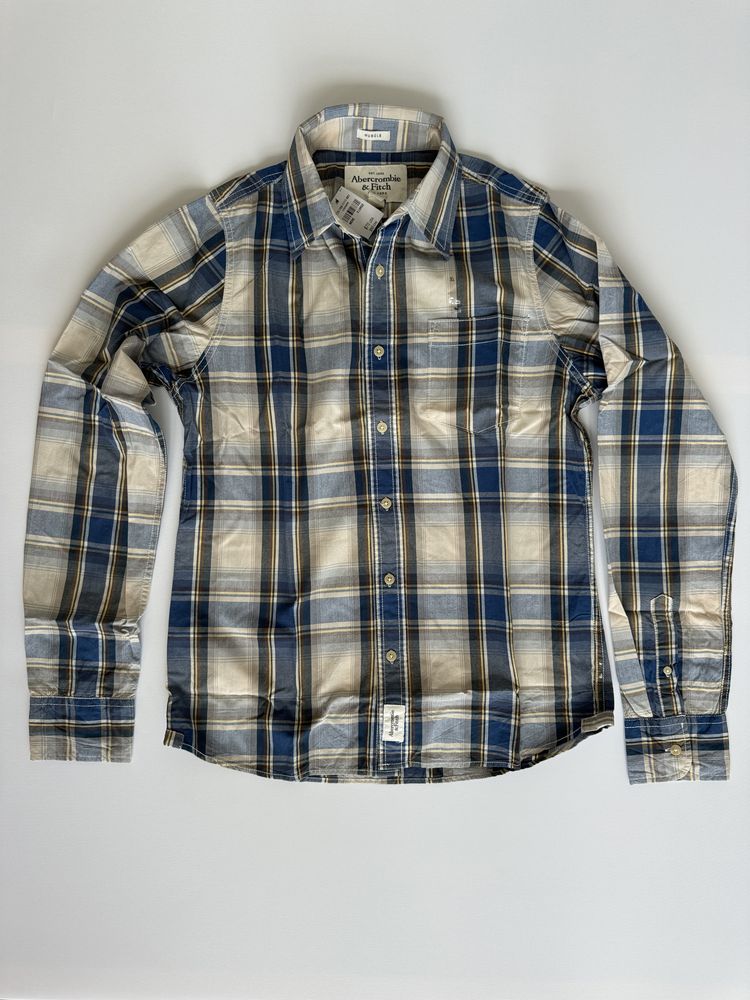 Abercrombie & Fitch New York Koszula Męska w kratę Muscle Fit XL