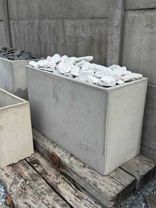 Donica ogrodowa 100x60x40 Szara ozdobna do roślin IMPRESTONE