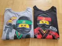 Koszulki z długim rękawem H&M 122/128 NinjaGo zestaw szara czarna