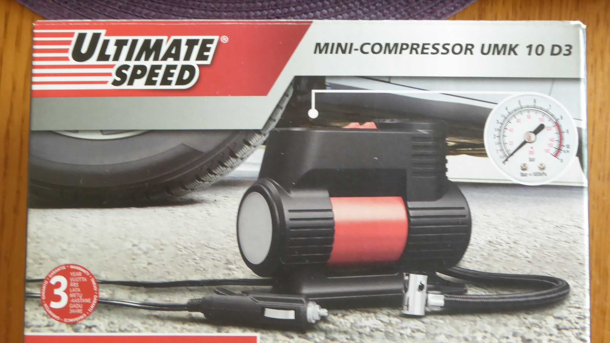 Nieużywany kompresor samochodowy 12V/10,3bar ULTIMATE SPEED UMK 10 D3