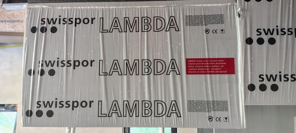 Styropian firmy Swisspor grafit Lambda Max o lambdzie 0,031.
