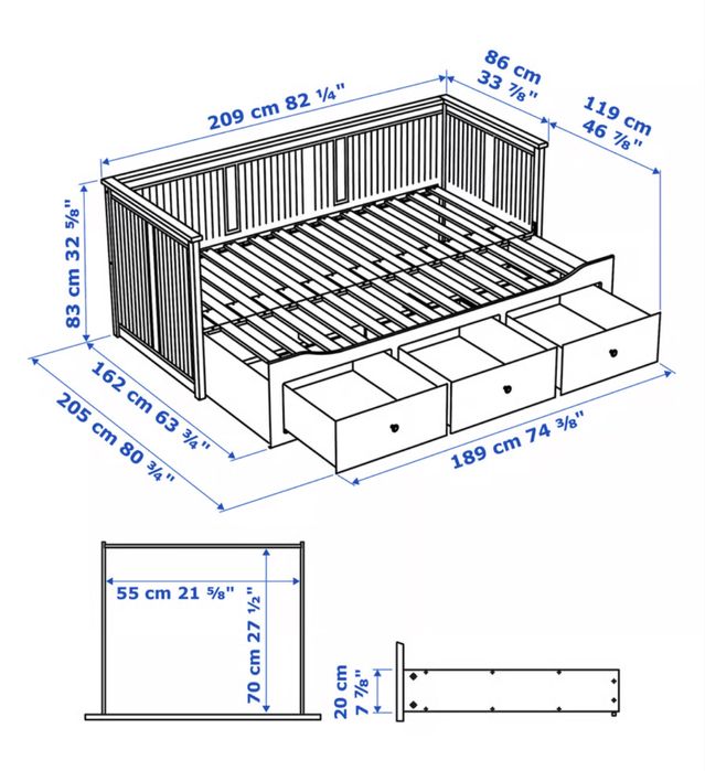 Łóżko ikea hemnes
