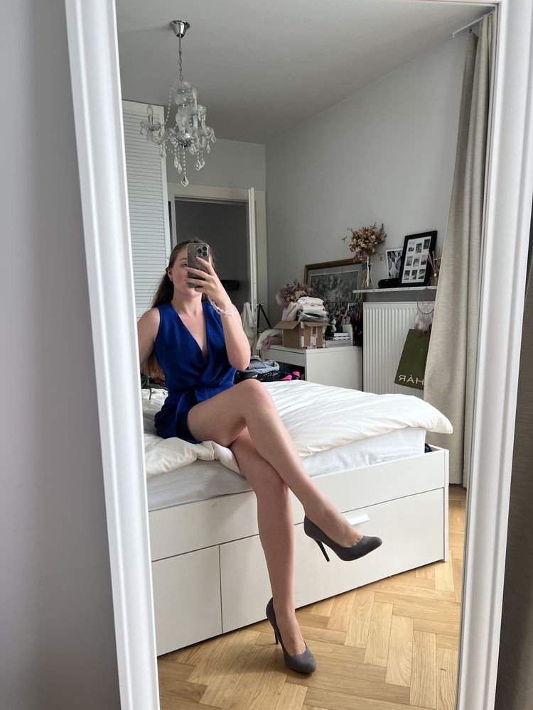 Szare szpilki 39 Zara zamszowe eleganckie obcasy wesele buty