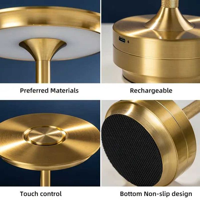 Candeeiros LED Touch, bateria recarregável. Uso Interior e Exterior