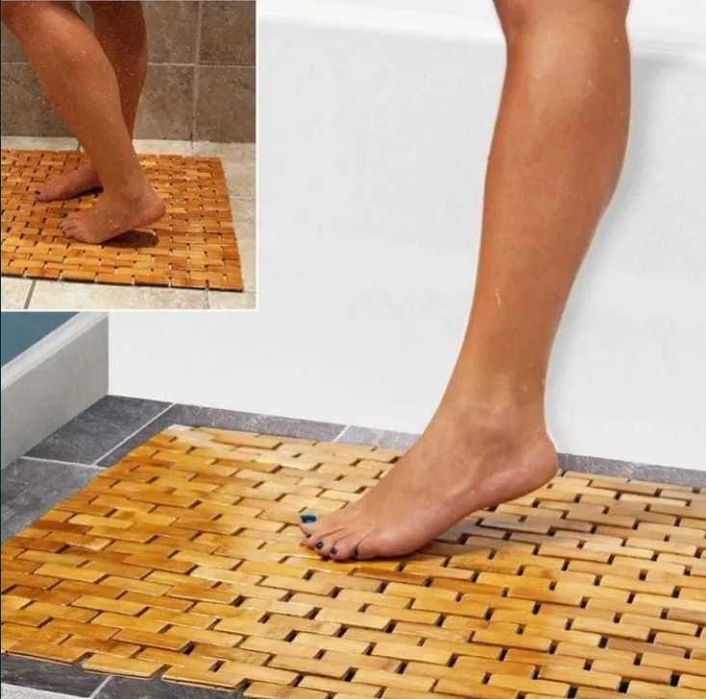 HANKEY bambusowa mata łazienkowa z antypoślizgowymi nóżkami
