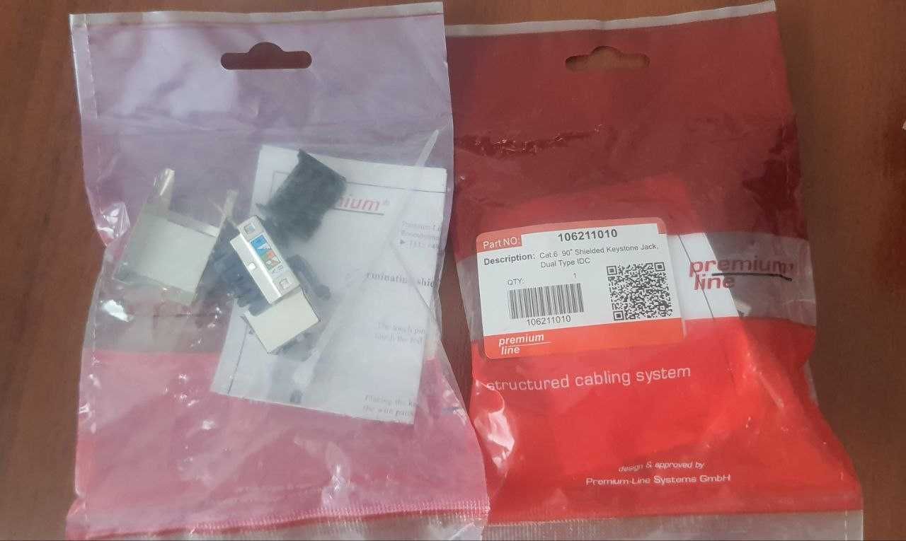 Модуль Keystone RJ-45 STP cat.6 90° Premium Line та L&W LW-KJ6A-03-C6A