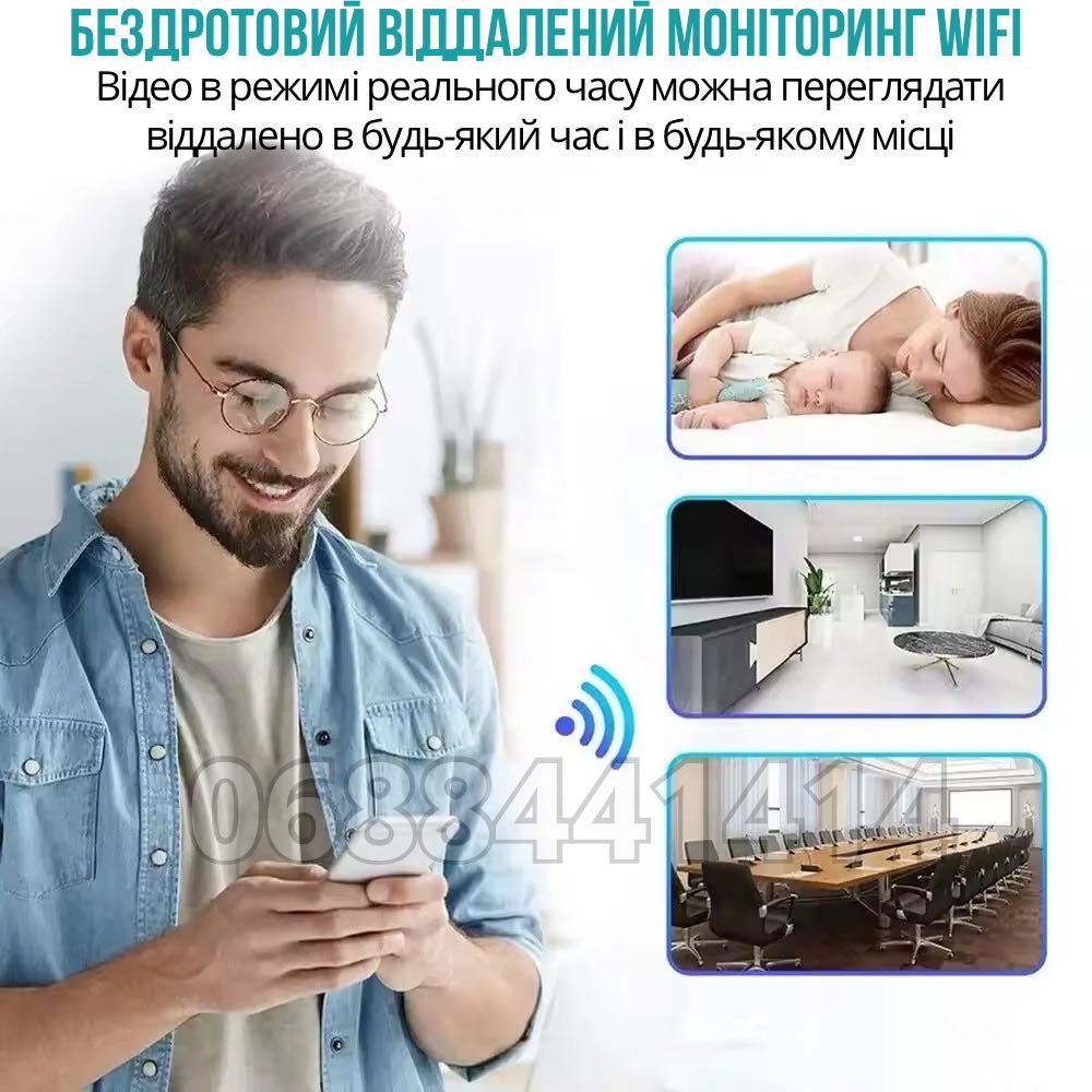 Міні Wi-Fi камера 2Мп 1080P Датчик руху Віддалений доступ Онлайн 24/7