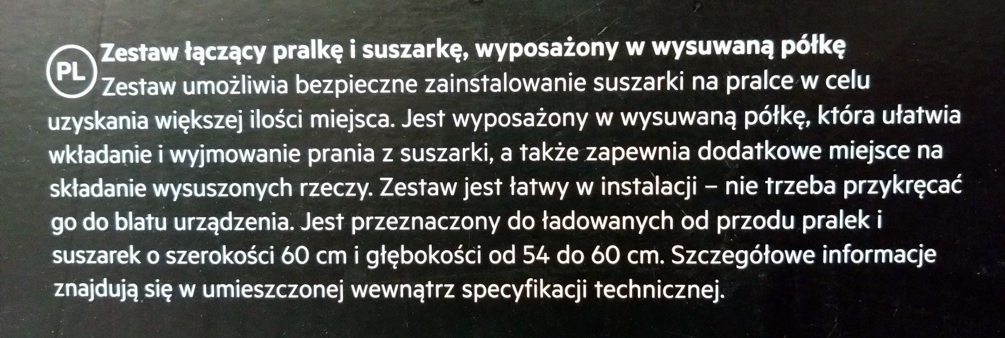 AEG Electrolux zestaw łączący pralkę i suszarkę z wysuwaną półką