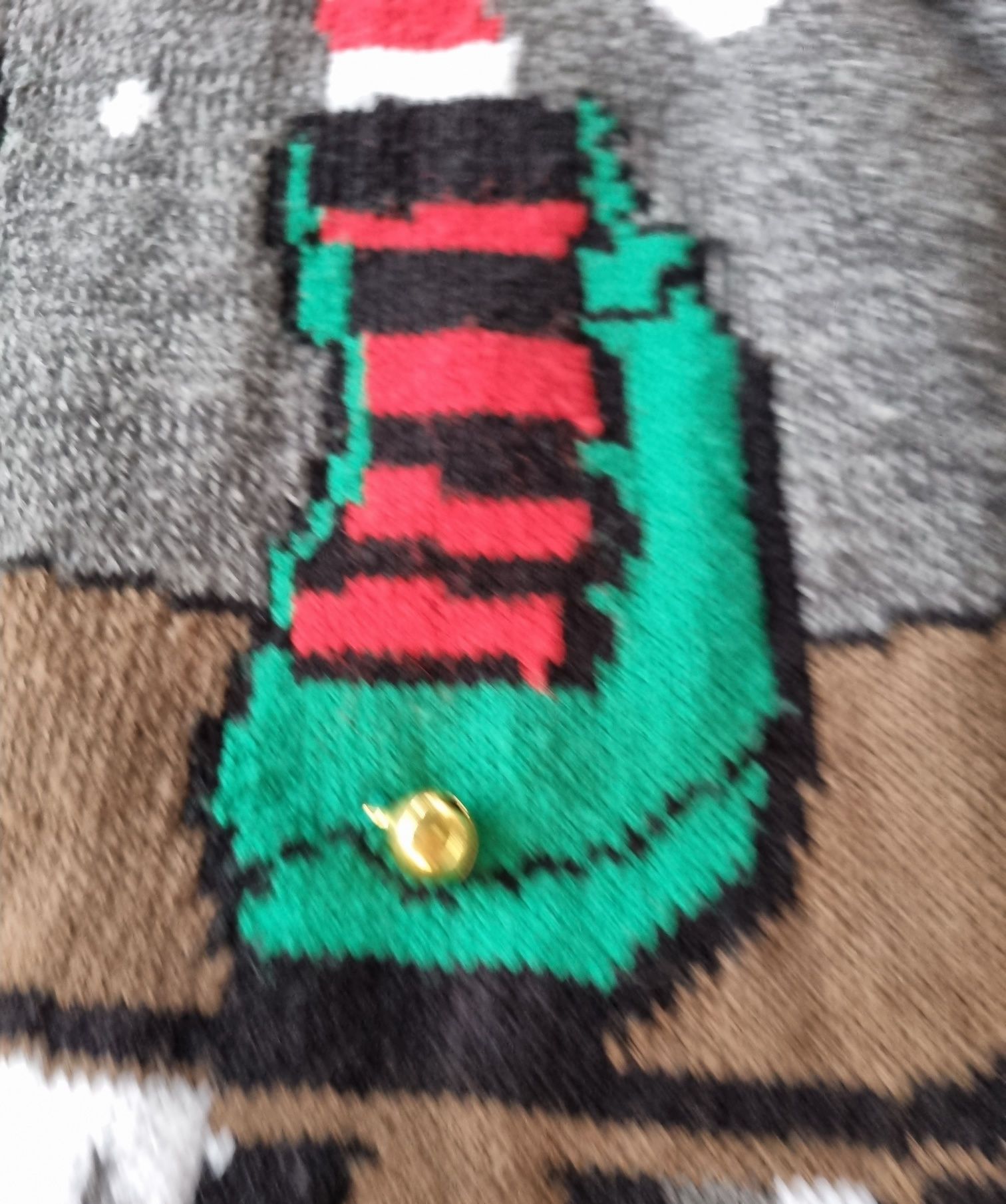 Sweter M na święta świąteczny szary dzwoni