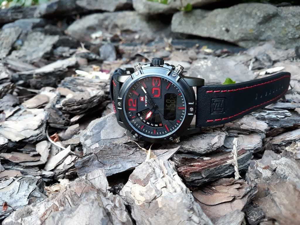 Naviforce - Zegarek sportowy męski dual time analogowo-cyfrowy