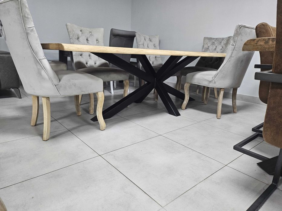 Stół duży dębowy na pająku