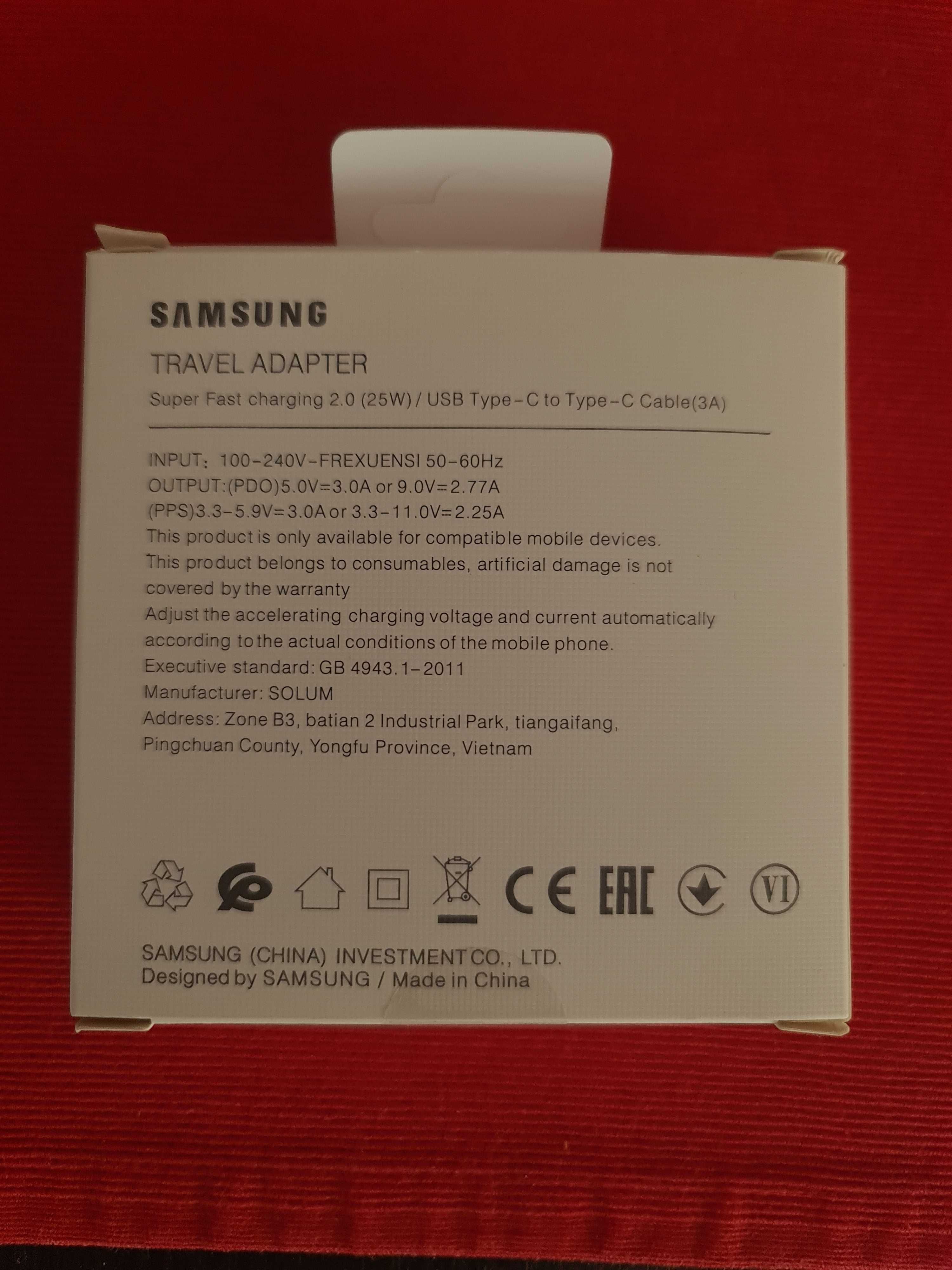 Samsung  EP-TA800 Travel Adapter 25W usb C/C super fast charge.