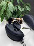 Мужские очки BVLGARI AVIATOR крупные черные/корич POLARIZED Булгари