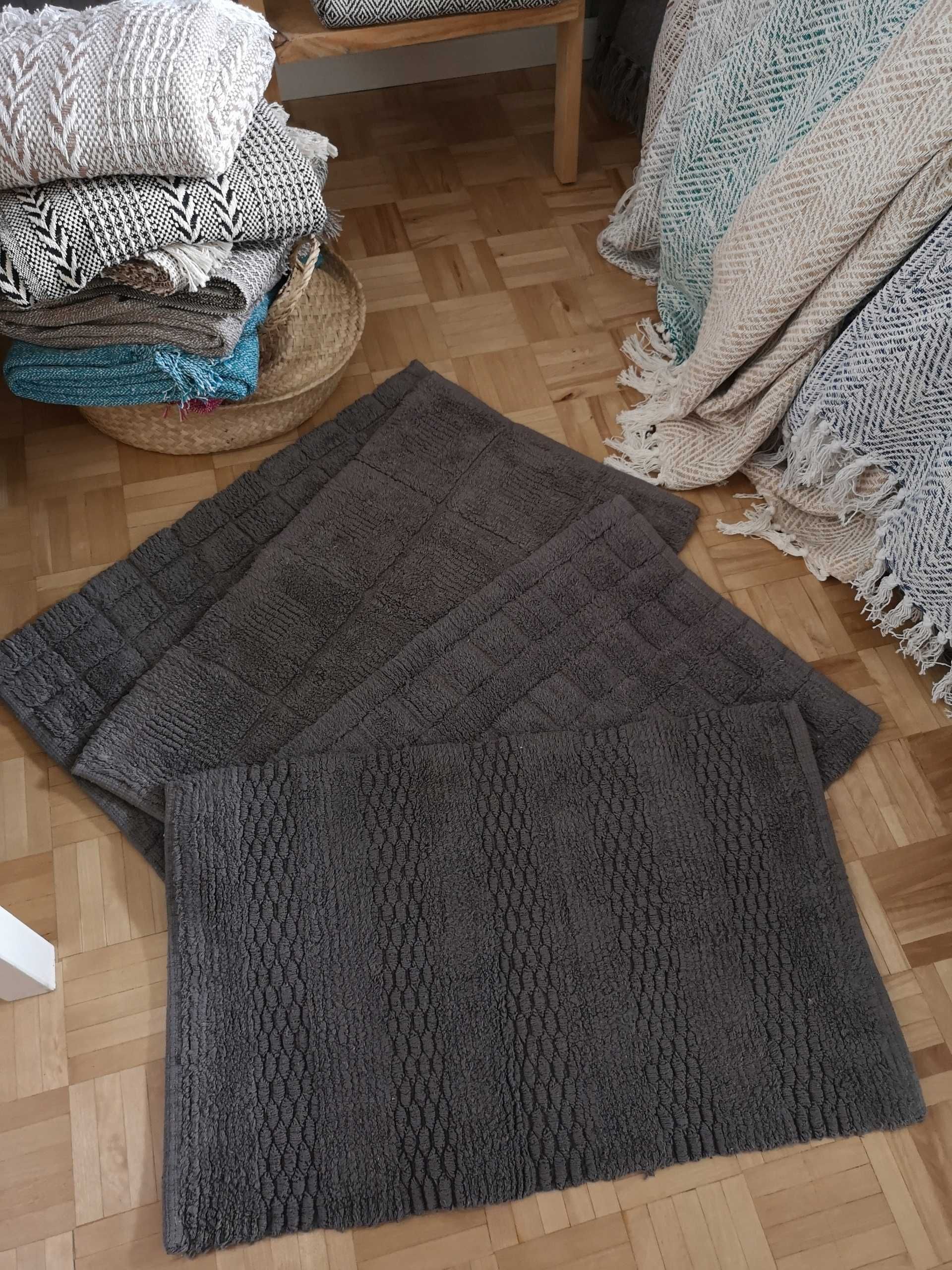 Dywanik mata łazienkowa bawełna 40x60 mata do prania ciemny szary