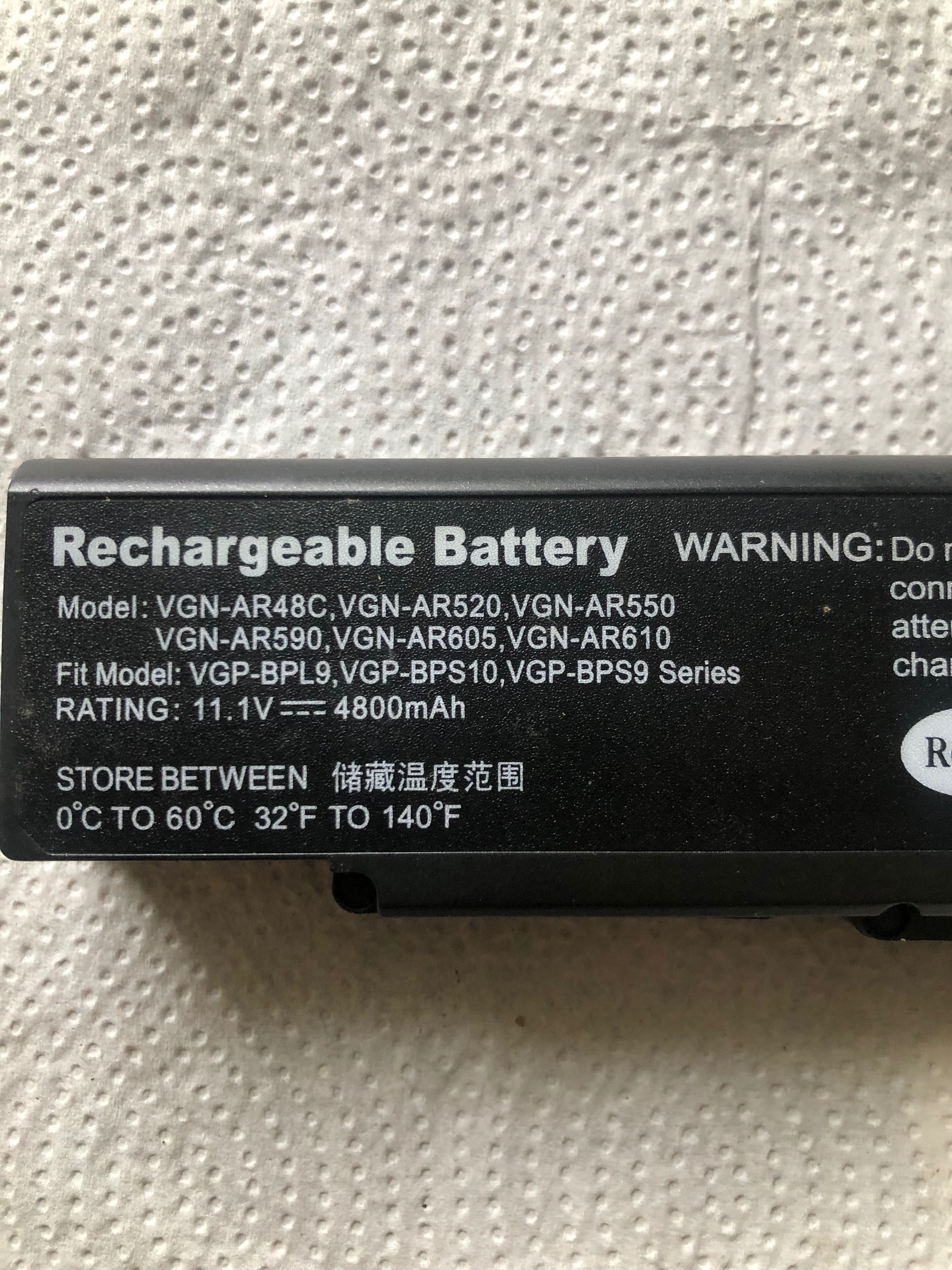 Bateria VGN-AR520, VGN-AR550, VGN-AR590, VGN-AR605 do Sony Vaio