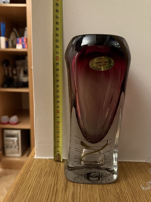 Wazon krystaliczny Adam Jablonsky handmade, huta Jabłoński