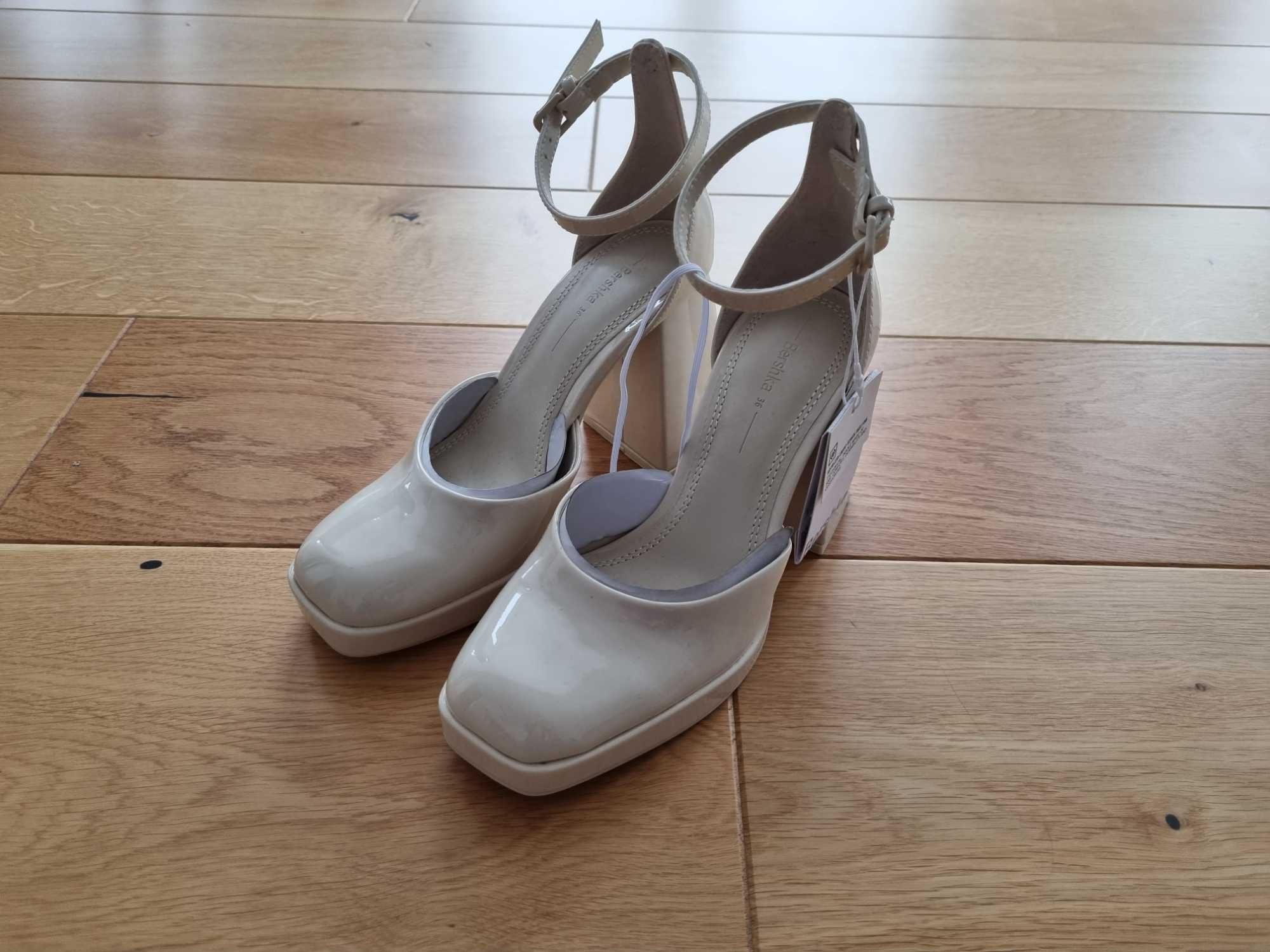 Buty  kremowe Bershka 36