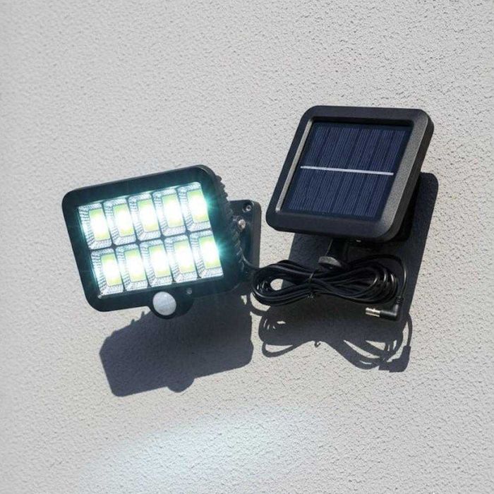 Яскравий вуличний  світильникLED прожектор з датчиком руху  солн панел